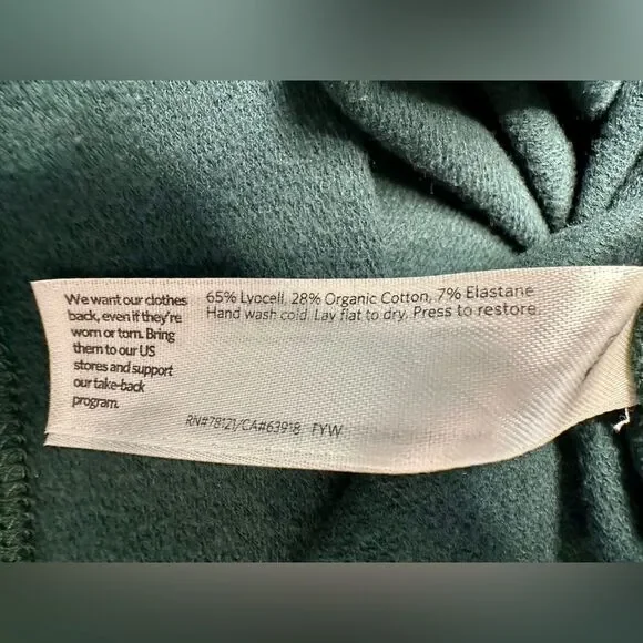 Eileen Fisher Green Raglan Sleeve Top Minimalist Organic Cotton Blend Medium - Picture 8 of 13